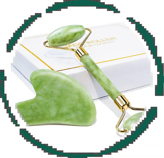 Jade Roller and Gua Sha Set in Elegant Gift Box